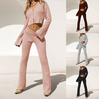 CozyEdge™ – 2-Piece Zip-Up Lounge Set with Cardigan Look
